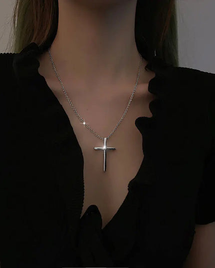 Men's Titanium Steel Accessories - Stainless Steel Cross Necklace