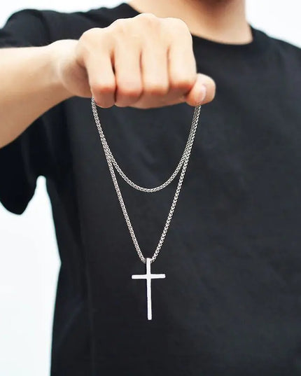 Men's Titanium Steel Accessories - Stainless Steel Cross Necklace