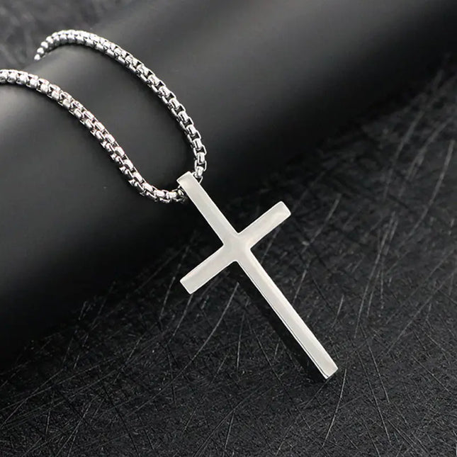 Men's Titanium Steel Accessories - Stainless Steel Cross Necklace