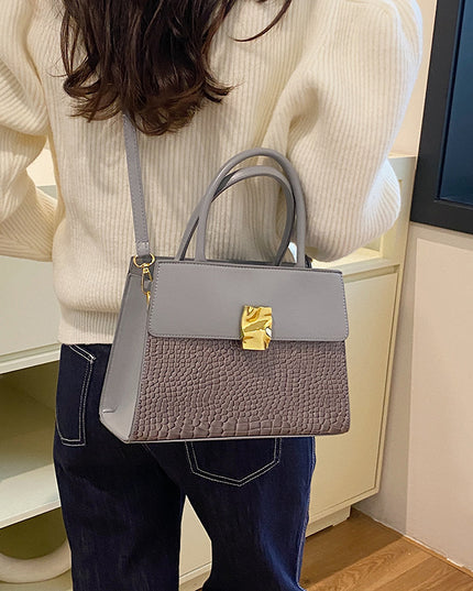 Women's Streetwear PU Leather Crossbody Bag – Patchwork Stitching, 6 Colors