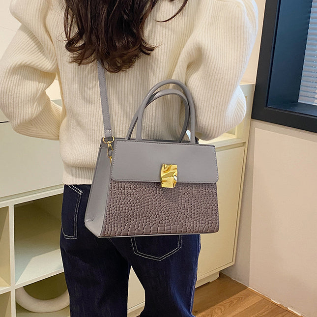 Women's Streetwear PU Leather Crossbody Bag – Patchwork Stitching, 6 Colors