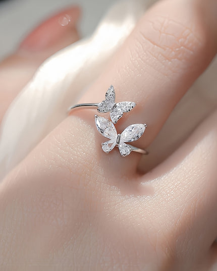 Butterfly Zircon Open Ring