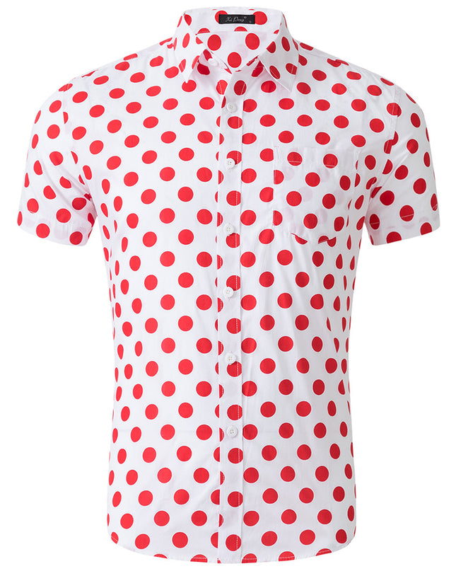 Men's 100% Cotton Printed Short Sleeve Shirt – 13 Prints, Sizes S–XXL