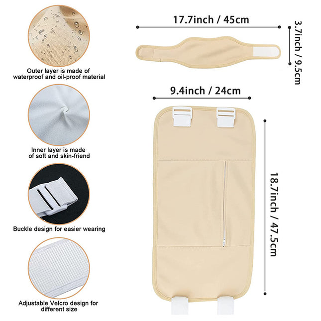 Reusable Castor Oil Pack Elastic Belt Suit – Waist & Neck Bag Set, 4 Colors