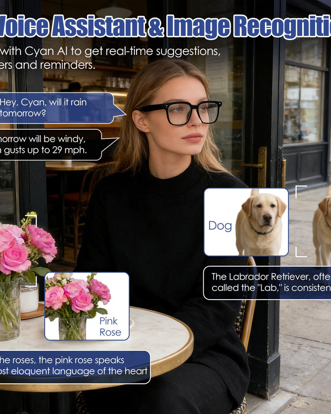 AI Smart Glasses – 1080P Camera, Voice Assistant, 139-Language Translation & Open-Ear Audio