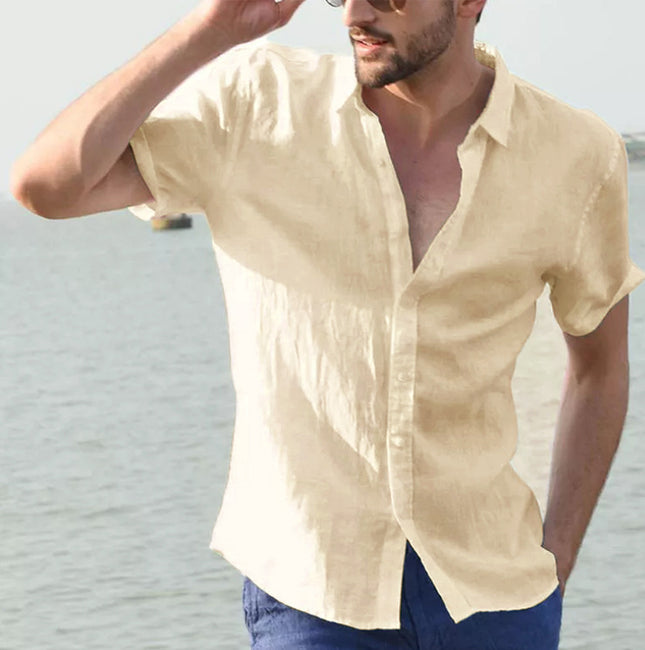 Men's Short-Sleeve Button-Up Shirt – Lightweight Summer Essential