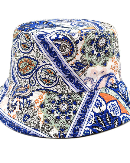 Reversible Paisley Bucket Hat – Double-Sided, Sun Protection, 6 Colors