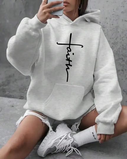 Women's Cross Graffiti Faith Hoodie – 3 Colors, Sizes S–3XL