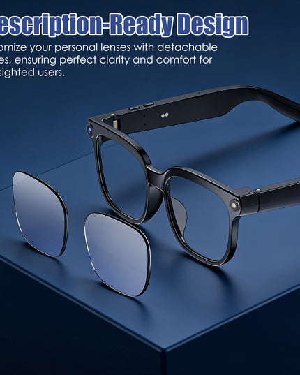 AI Smart Glasses – 1080P Camera, Voice Assistant, 139-Language Translation & Open-Ear Audio