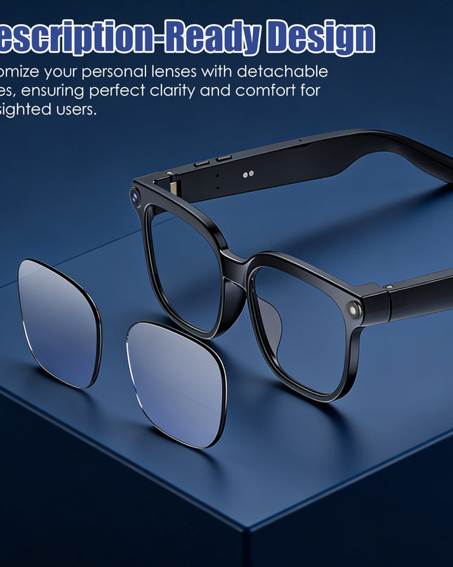 AI Smart Glasses – 1080P Camera, Voice Assistant, 139-Language Translation & Open-Ear Audio