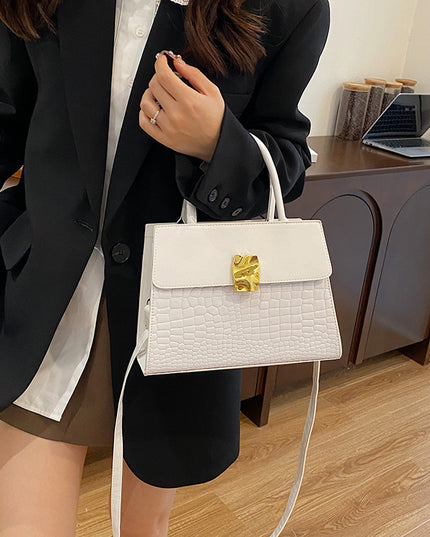 Women's Streetwear PU Leather Crossbody Bag – Patchwork Stitching, 6 Colors