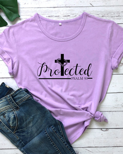 Women's Christian Inspirational Printed T-Shirt – Cotton, 14 Colors, Sizes S–3XL
