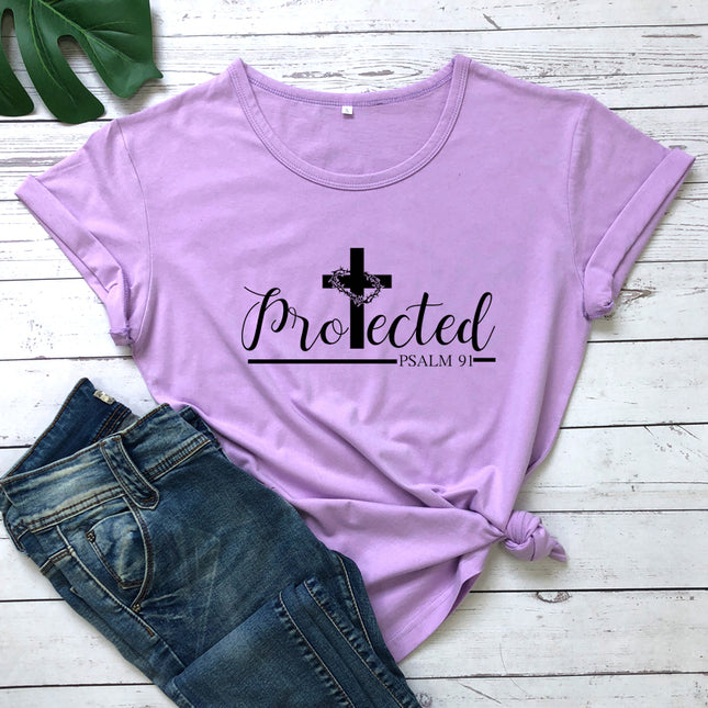 Women's Christian Inspirational Printed T-Shirt – Cotton, 14 Colors, Sizes S–3XL