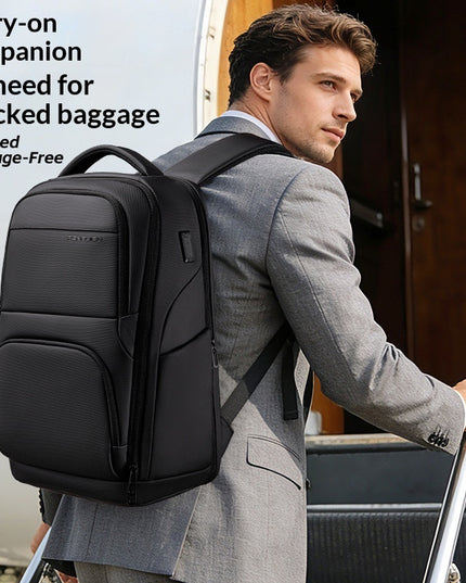 Men's Urban Minimalist Business Backpack – USB Port, 20–35L, Laptop Ready