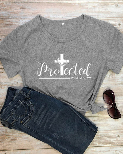 Women's Christian Inspirational Printed T-Shirt – Cotton, 14 Colors, Sizes S–3XL