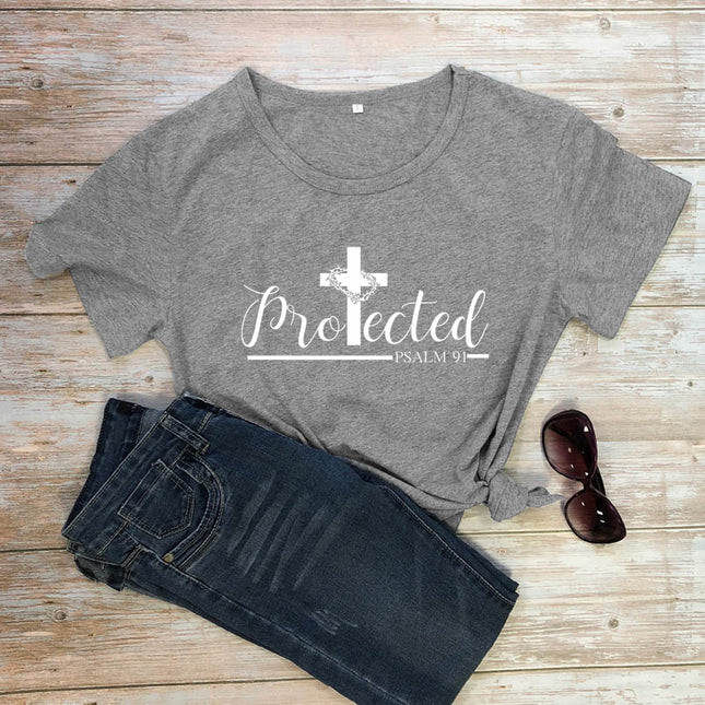 Women's Christian Inspirational Printed T-Shirt – Cotton, 14 Colors, Sizes S–3XL