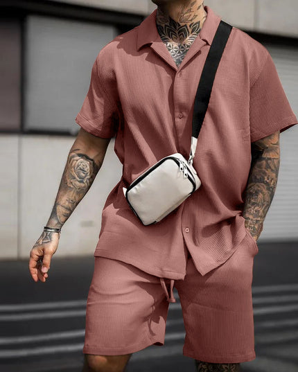 Men's Cotton Polo Shirt & Shorts Set – Casual 2-Piece Summer Suit | 5 Colors | S–XXXL
