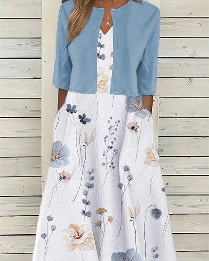 Women's  Flared Dress Suit – 3D Pattern, 11 Colors, S–5XL