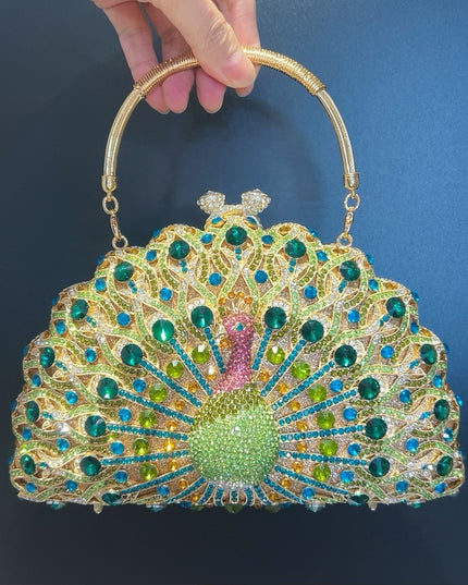 Large Peacock Diamond Every Night Bags Luxury