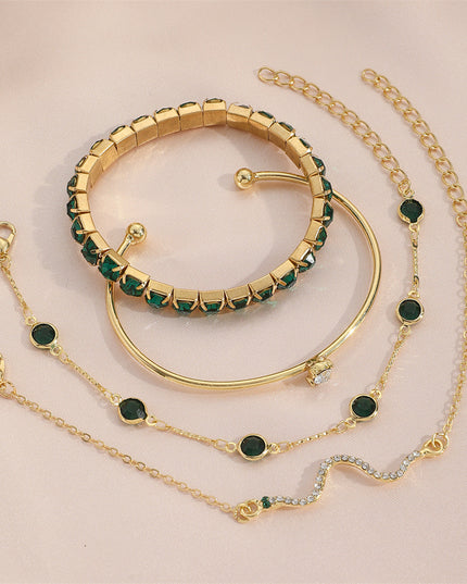 Snake-Motif Stretch Bracelet Set | 4-Piece Stacking Jewelry for Women