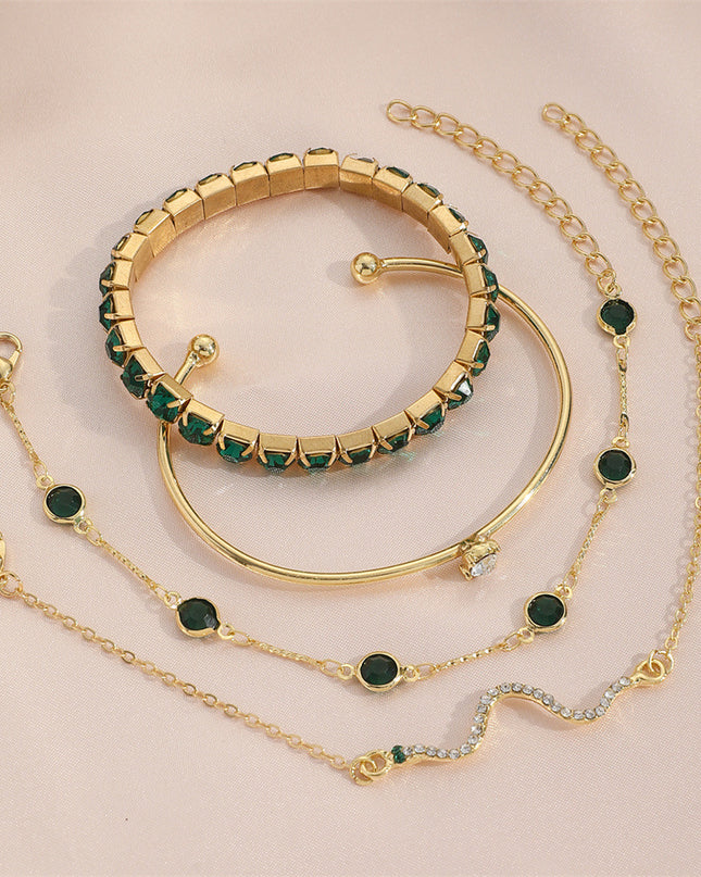 Snake-Motif Stretch Bracelet Set | 4-Piece Stacking Jewelry for Women