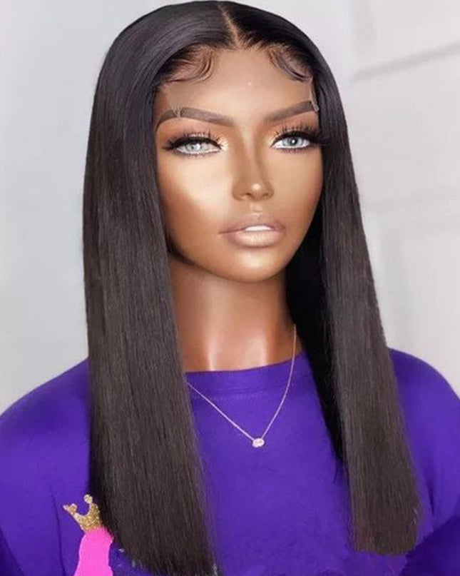 Double Drawn Bone Straight Human Hair Wig – 16 Inch