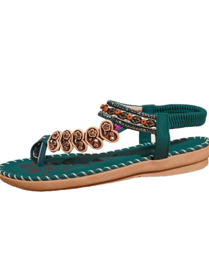 Women's Bohemian Rhinestone Embellished Sandals – Lightweight, Non-Slip, 3 Colors, US 6–13