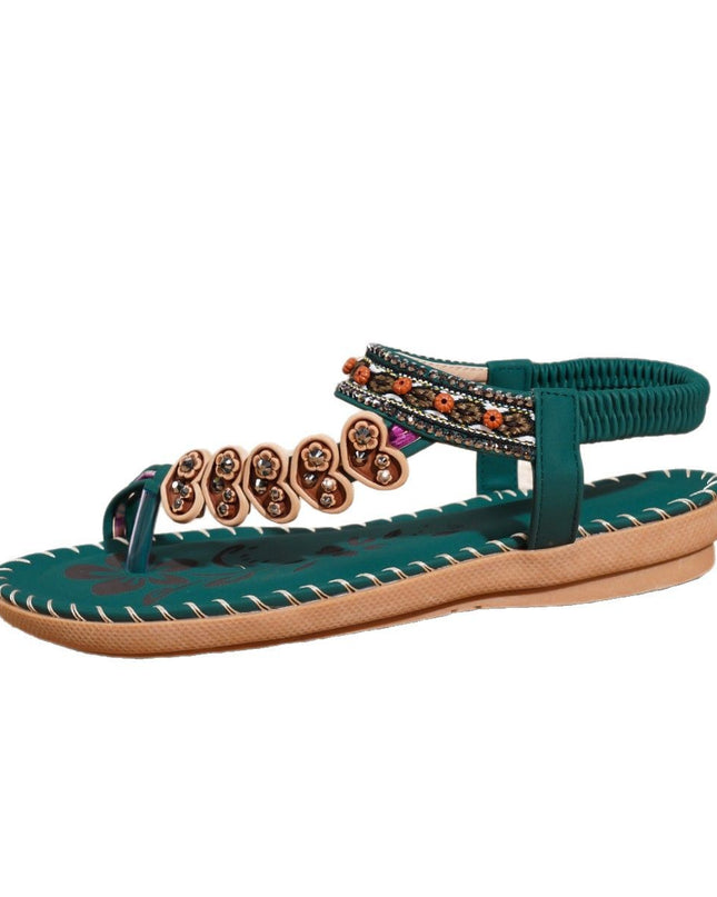 Women's Bohemian Rhinestone Embellished Sandals – Lightweight, Non-Slip, 3 Colors, US 6–13