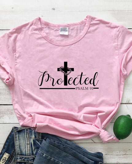 Women's Christian Inspirational Printed T-Shirt – Cotton, 14 Colors, Sizes S–3XL