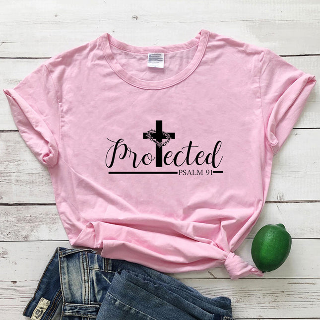 Women's Christian Inspirational Printed T-Shirt – Cotton, 14 Colors, Sizes S–3XL