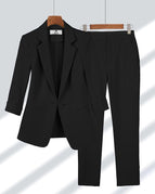 Black Outfit Top Pants / M