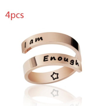 Titanium Steel Open Ring Set – Adjustable Stackable Rings | Silver & Rose Gold | 2–8 Piece Sets