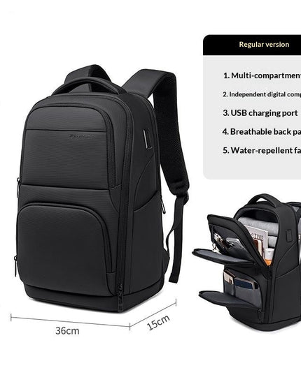 Men's Urban Minimalist Business Backpack – USB Port, 20–35L, Laptop Ready