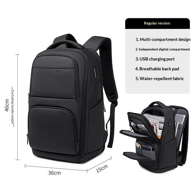 Men's Urban Minimalist Business Backpack – USB Port, 20–35L, Laptop Ready