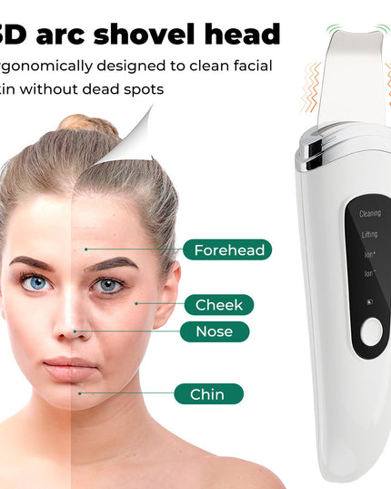 Ultrasonic Facial Beauty Device – 4-in-1 Deep Cleansing, Ion Therapy & Blackhead Removal