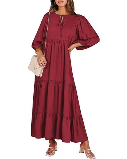 Vintage Floral Bohemian Maxi Dress | V-Neck Short Sleeve Long Dress for Women