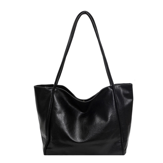Women's Large Capacity Soft PU Leather Tote Bag – Commuter, Travel & Shopping, 4 Colors
