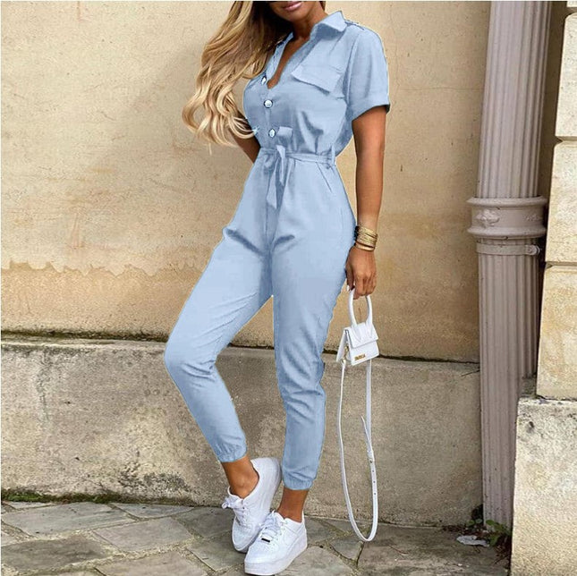 Collared Belted Jumpsuit