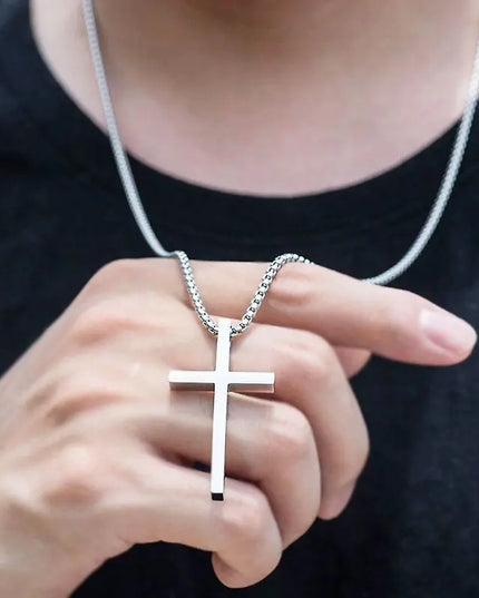Men's Titanium Steel Accessories - Stainless Steel Cross Necklace