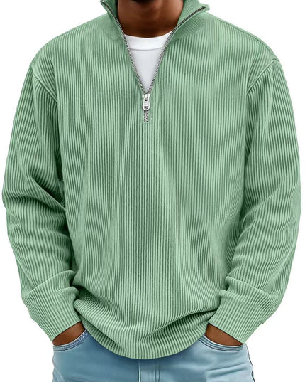 Men's Quarter Zip Stand Collar Sweatshirt – Warm Casual Pullover | 10 Colors | S–5XL