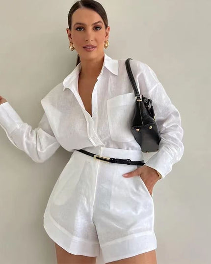Cotton Shirt & Shorts Set