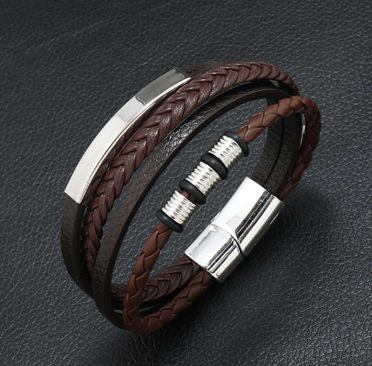 Magnetic Buckle Stainless Steel Braided Bracelet