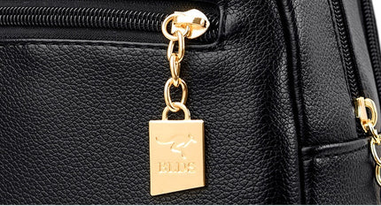 Women's Multi-Function Leather Backpack – Anti-Theft, Waterproof, 20–35L