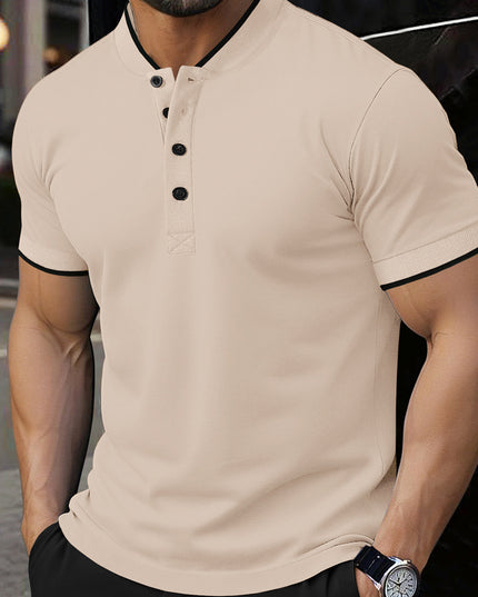 Men's Striped Casual Short-Sleeve Top – 16 Colors, S–2XL