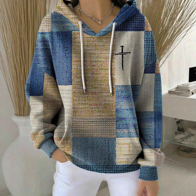 Women's Artistic Print Pullover Hoodie – Retro Style, Sizes S–6XL