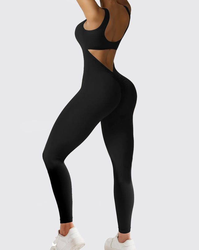 Women Sleeveless Flare Jumpsuits Fitness Yoga Long Pants