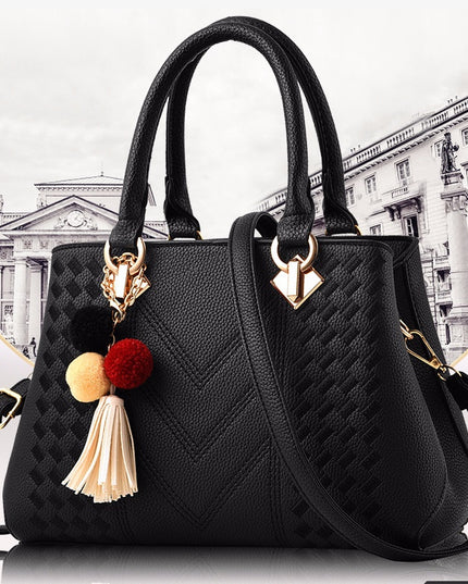 Women's Leather Handbag – Multi-Compartment, 7 Colors