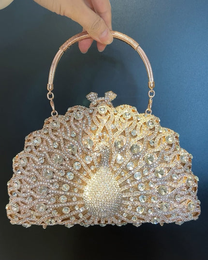 Large Peacock Diamond Every Night Bags Luxury