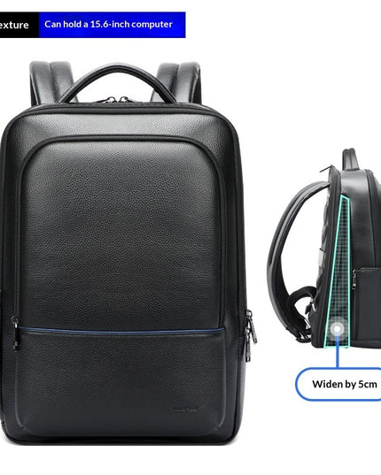 Men's Genuine Leather Business Commuter Backpack