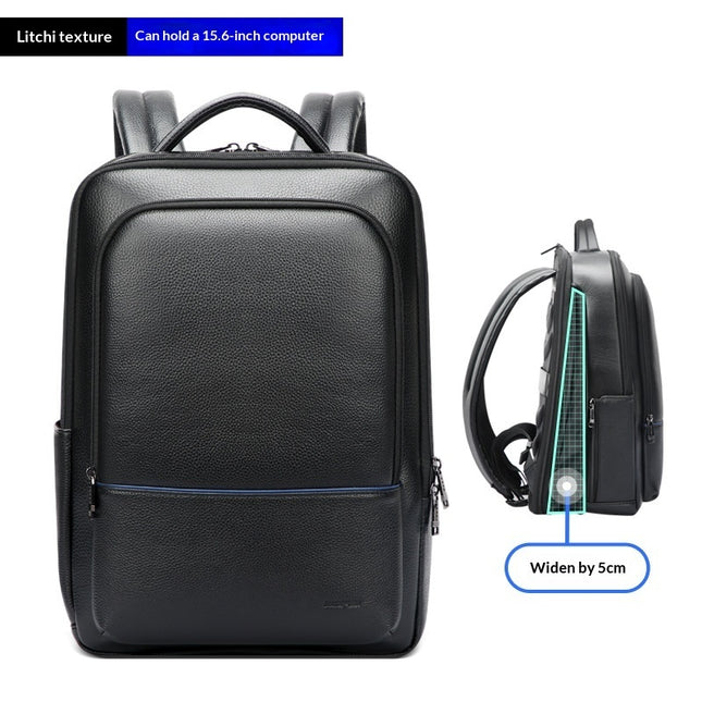 Men's Genuine Leather Business Commuter Backpack
